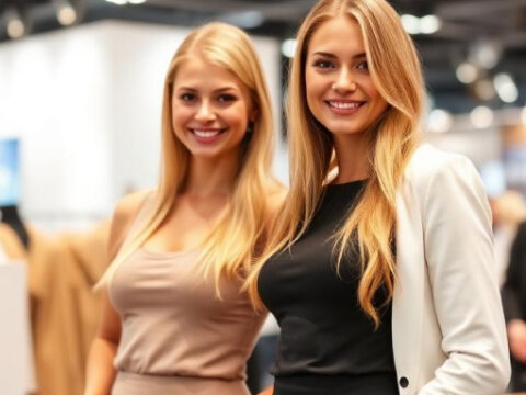 莫斯科安全行业展会上的俄罗斯女主持人